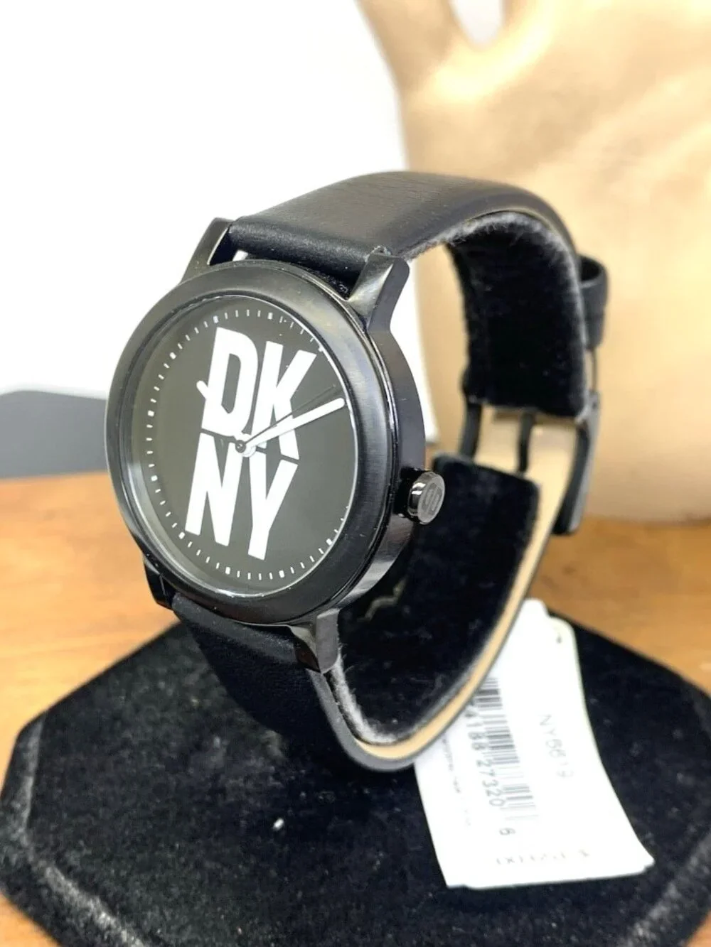 DKNY Women's Watch NY6619 Soho D Quartz White Black Dial Leather Strap 34mm